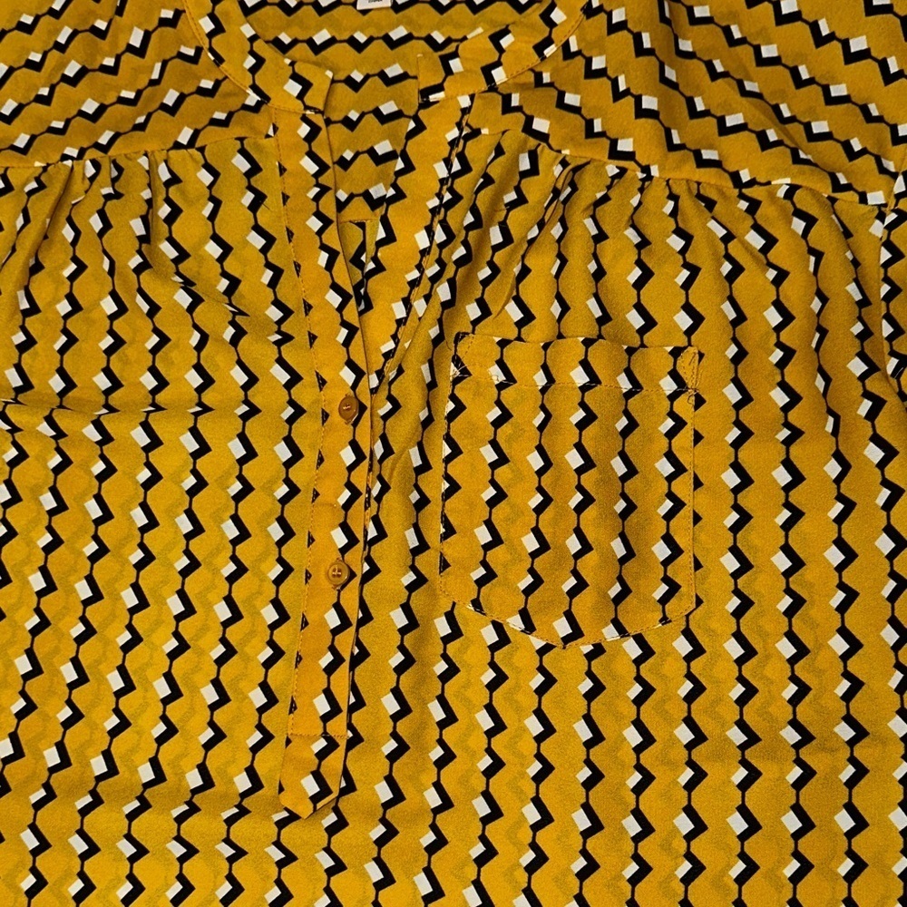 Eliane Rose Mustard Patterned Blouse Sz.‎ S - Picture 4 of 7
